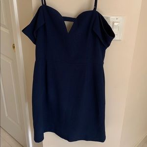 Navy off the shoulder dress